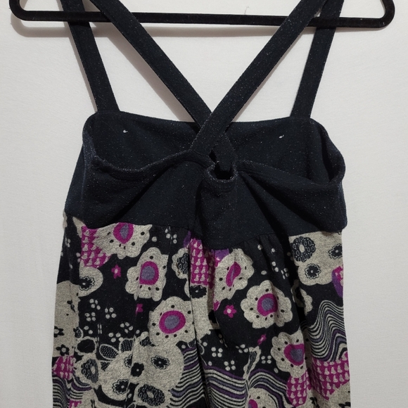 sweater tank top y2k chucky tank top gray flower with large button - Picture 3 of 10